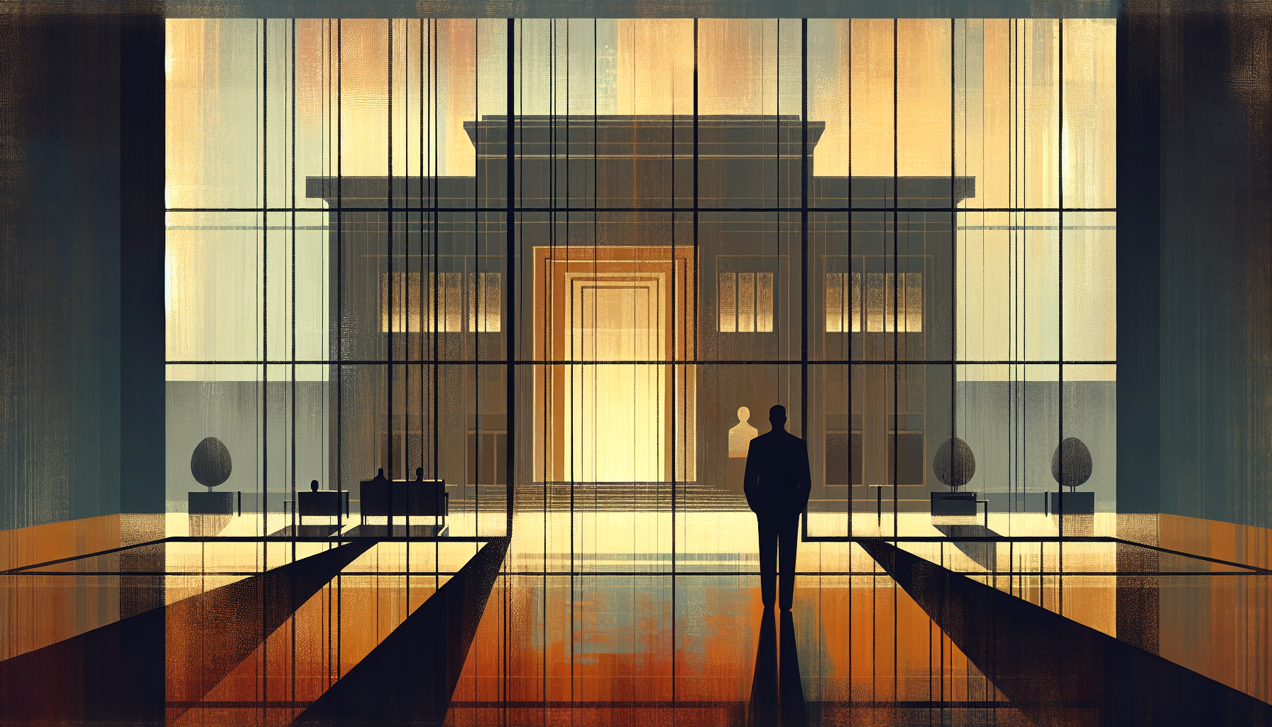 Abstract editorial illustration representing the opacity of algorithmic decision-making